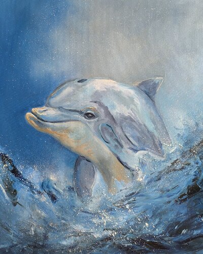 “Dolphin” by Maria Slynko, Painting for Sale on Select