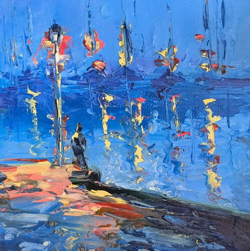 At the Harbor by Maria Slynko, Painting for Sale on Select