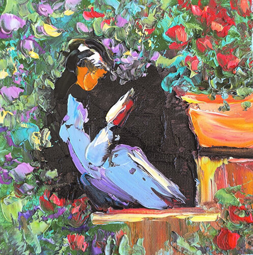 Reading Among Red Roses von Maria Slynko, Malerei kaufen auf Select