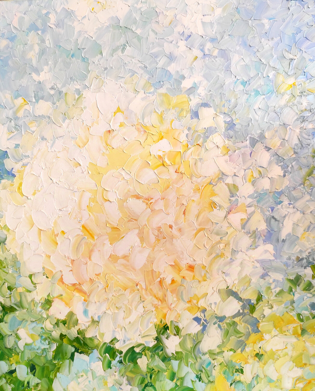 White Flower Maria Slynko Original painting for sale