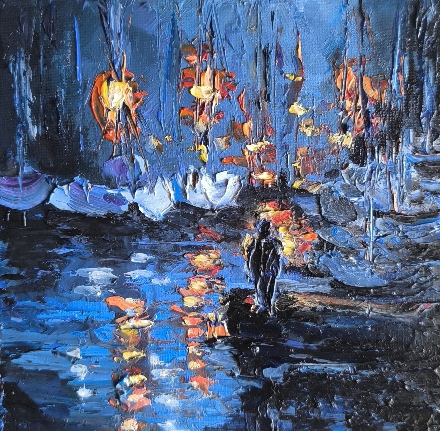 Night Harbor. Wainting Maria Slynko Original painting for sale