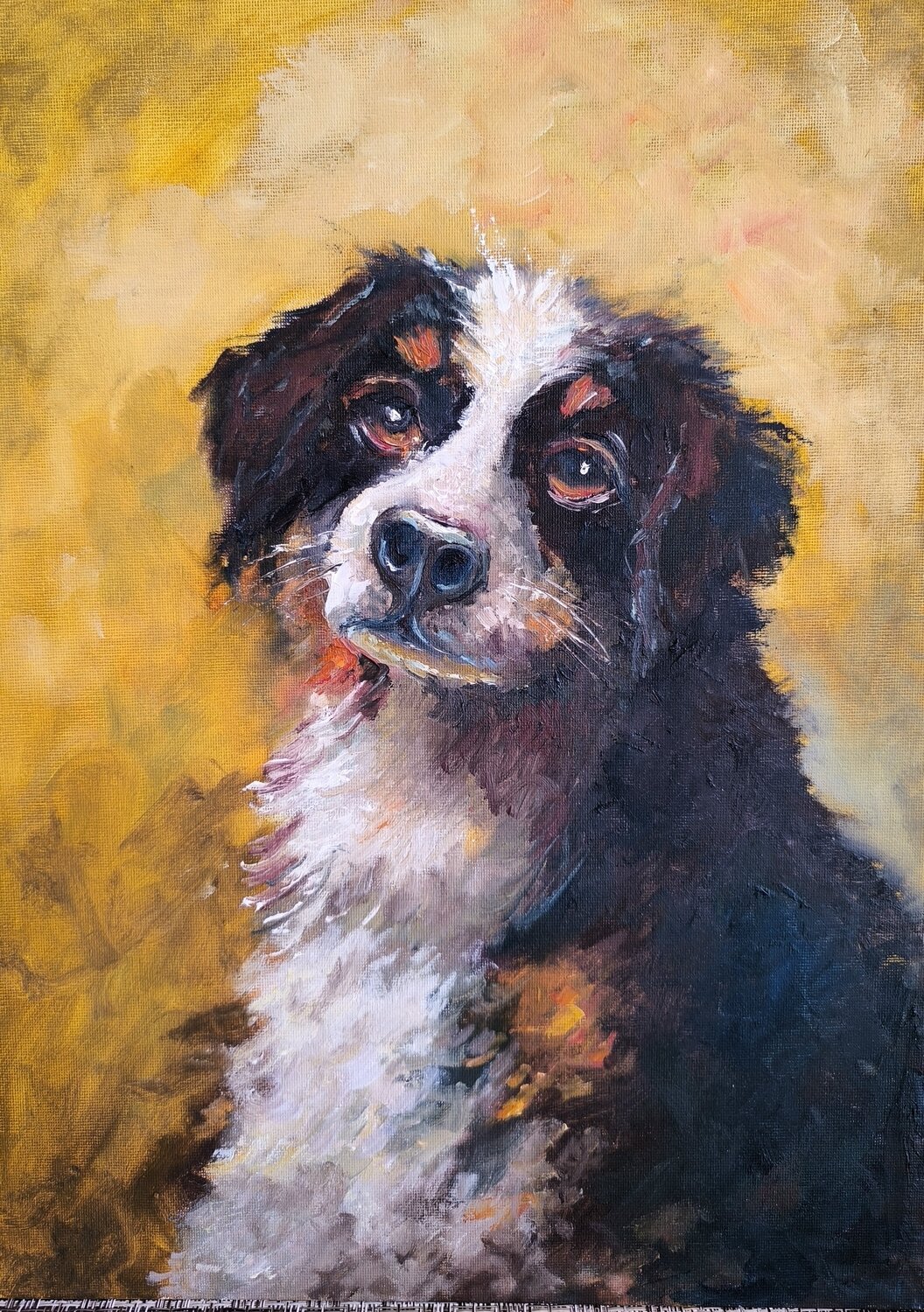 Bernese Mountain Dog. Faithful Friend Maria Slynko Original painting for sale