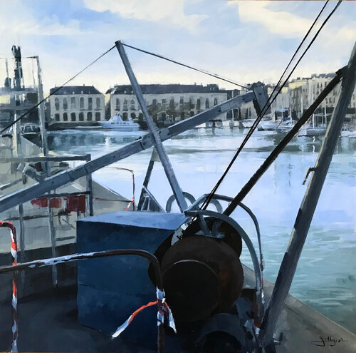 Sur le port / Treuils by Anne JOLLY, Painting for Sale on Select