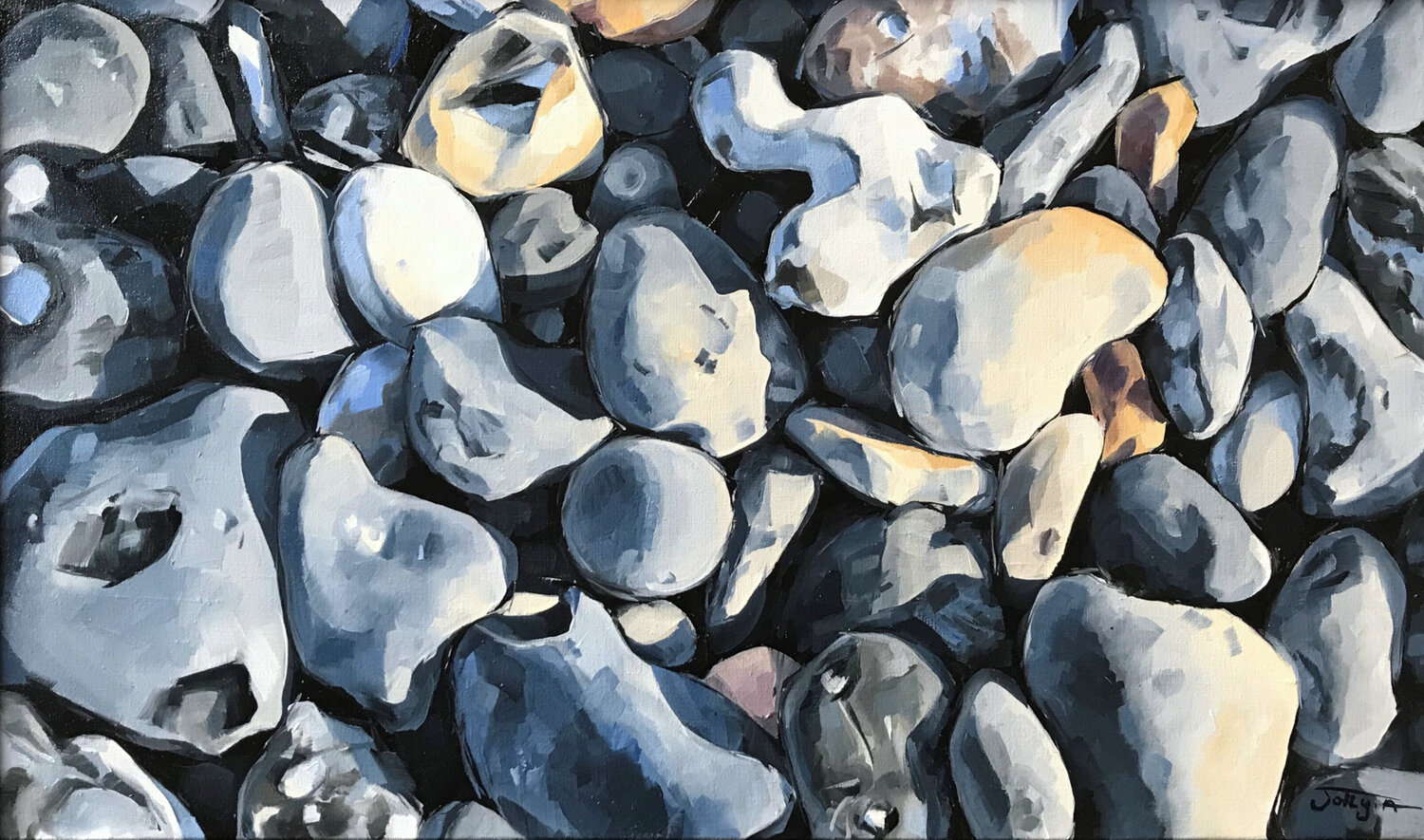 Galet 10 Anne JOLLY Original painting for sale