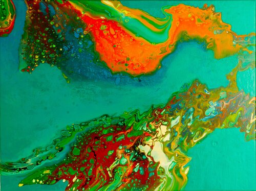 Wassertraum 8 by Waltraud Hubinger, Painting for Sale on Select