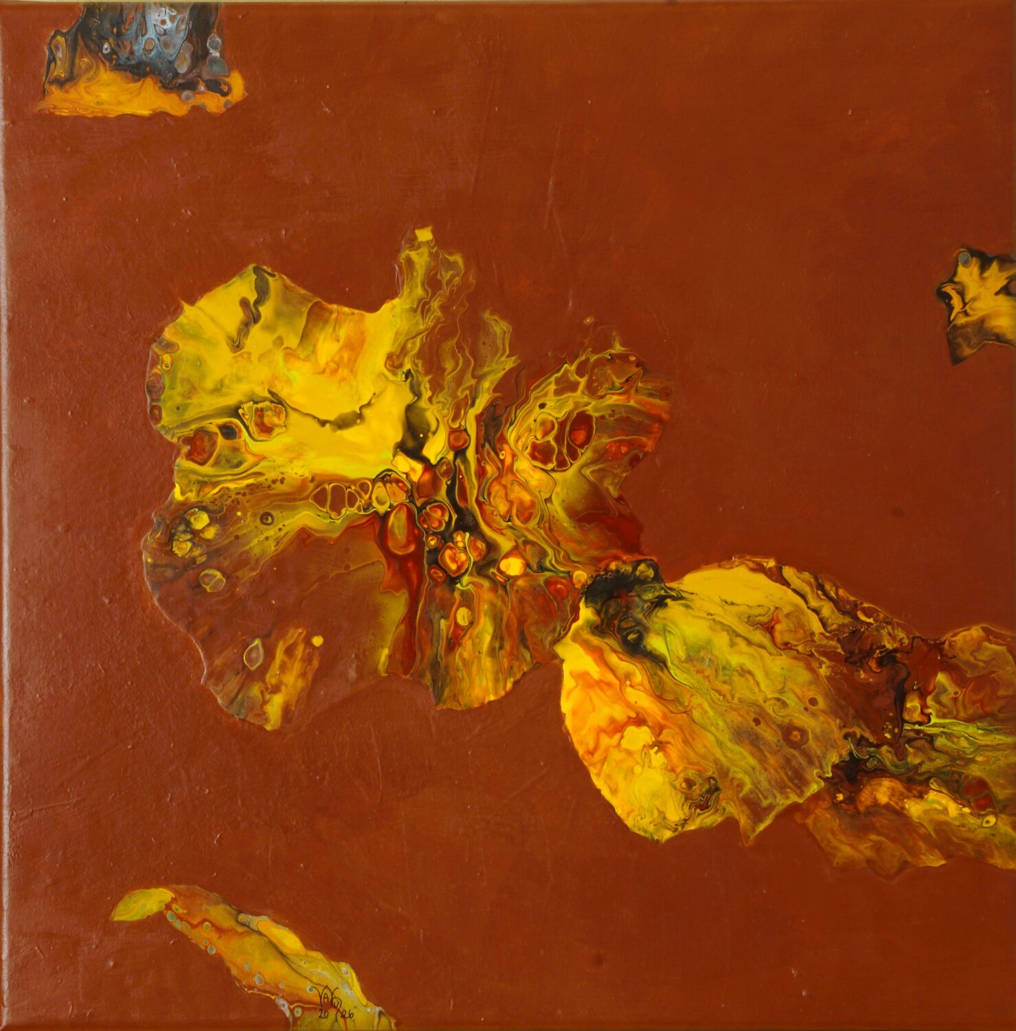 Herbstrot 1 Waltraud Hubinger Original painting for sale