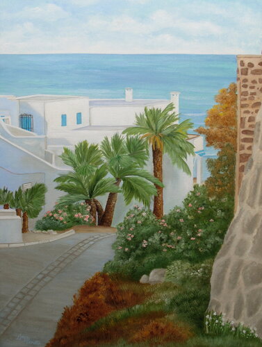 A Corner In San Jose by Angeles M. Pomata, Painting for Sale on Select