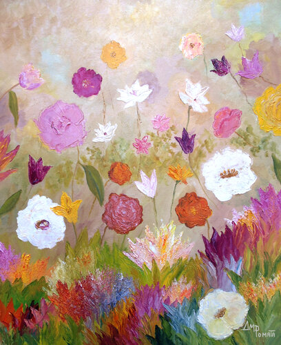 Blossoms In Veil by Angeles M. Pomata, Painting for Sale on Select