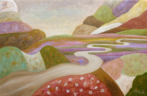 Through The Lull Fields by Angeles M. Pomata, Painting for Sale on Select