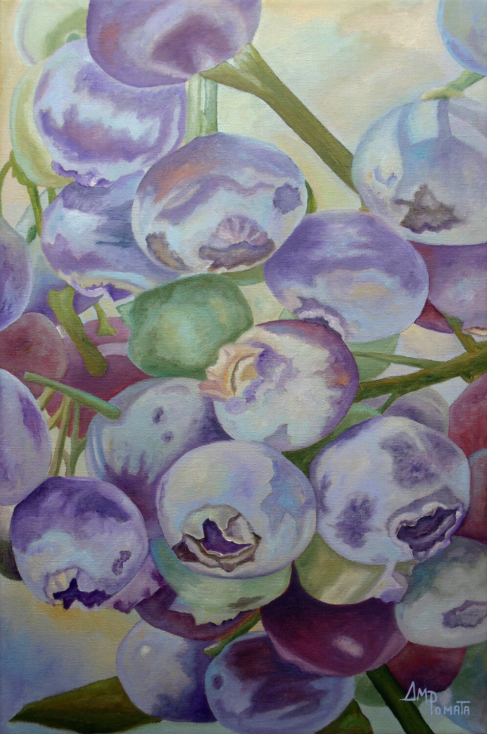 Blueberries Angeles M. Pomata Original painting for sale