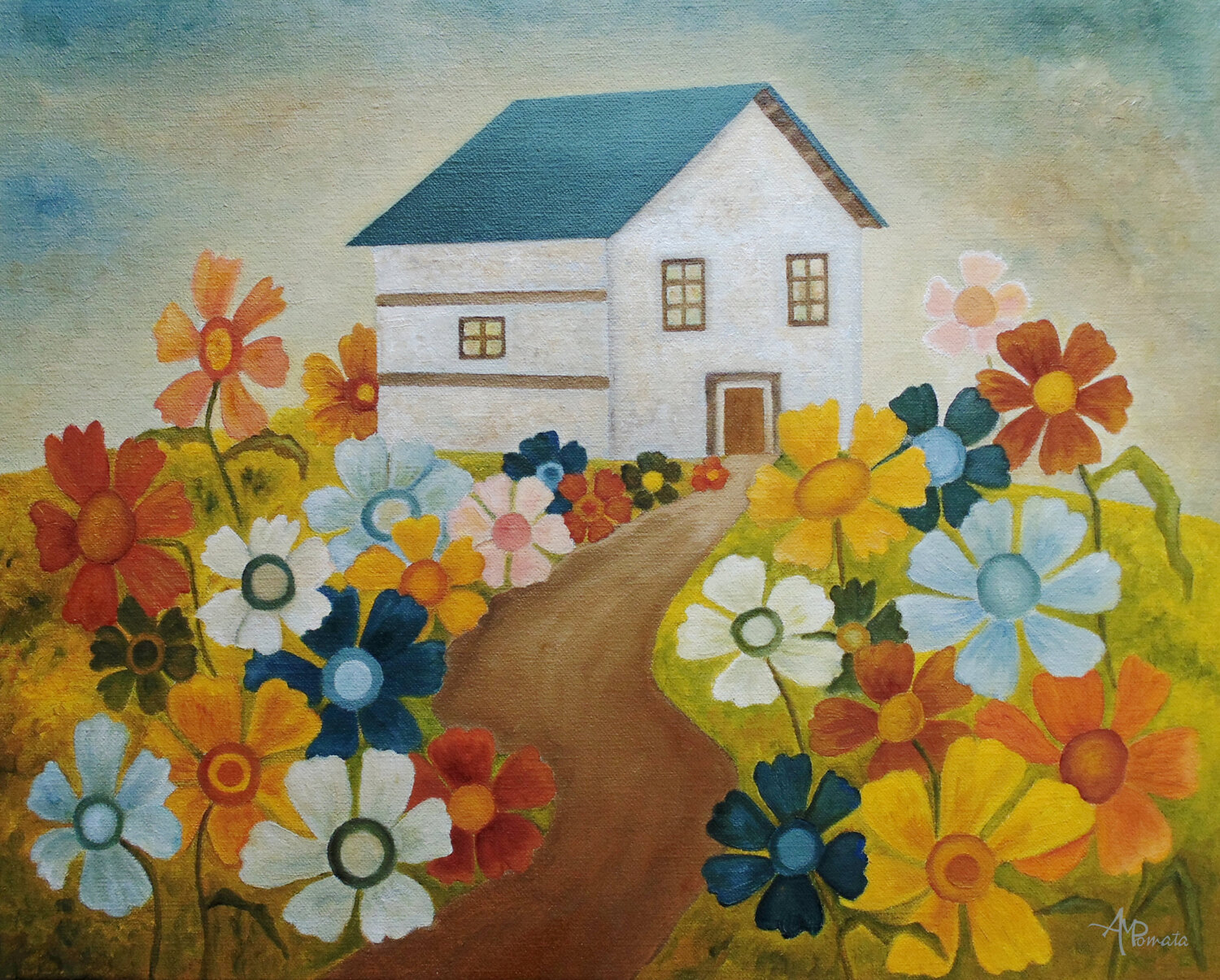 Fenced By The Joy Angeles M. Pomata Original painting for sale