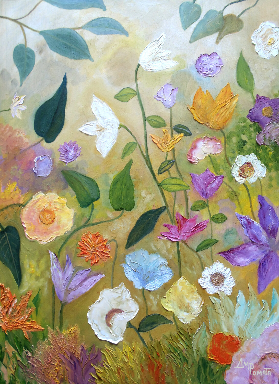 Flower Surge Angeles M. Pomata Original painting for sale