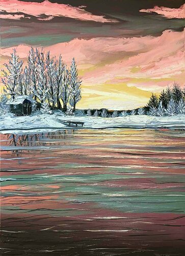 Winter Morning by Elena Dmitrenko, Painting for Sale on Select