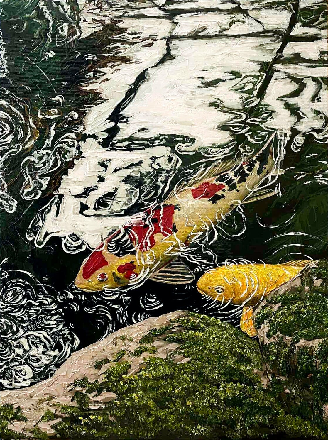 Koi Carp Fish Elena Dmitrenko Original painting for sale