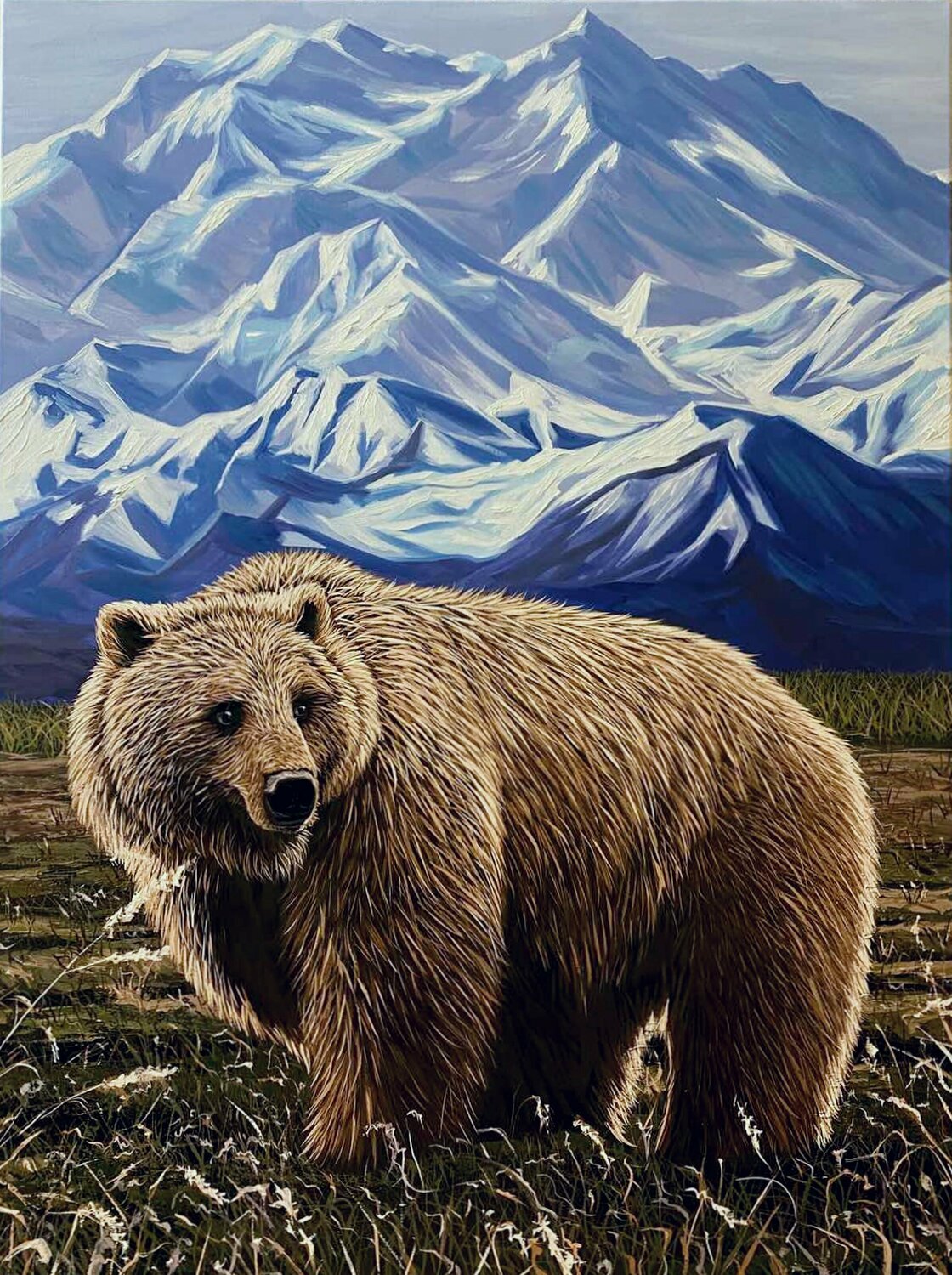 Brown Bear. Mountains Elena Dmitrenko Original painting for sale