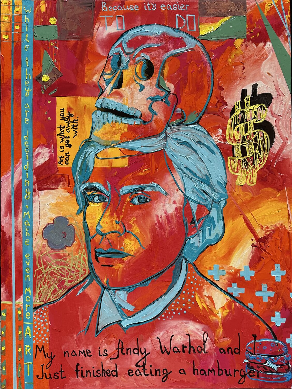 Andy Warhol - portrait Pop Art Elena Dmitrenko Original painting for sale