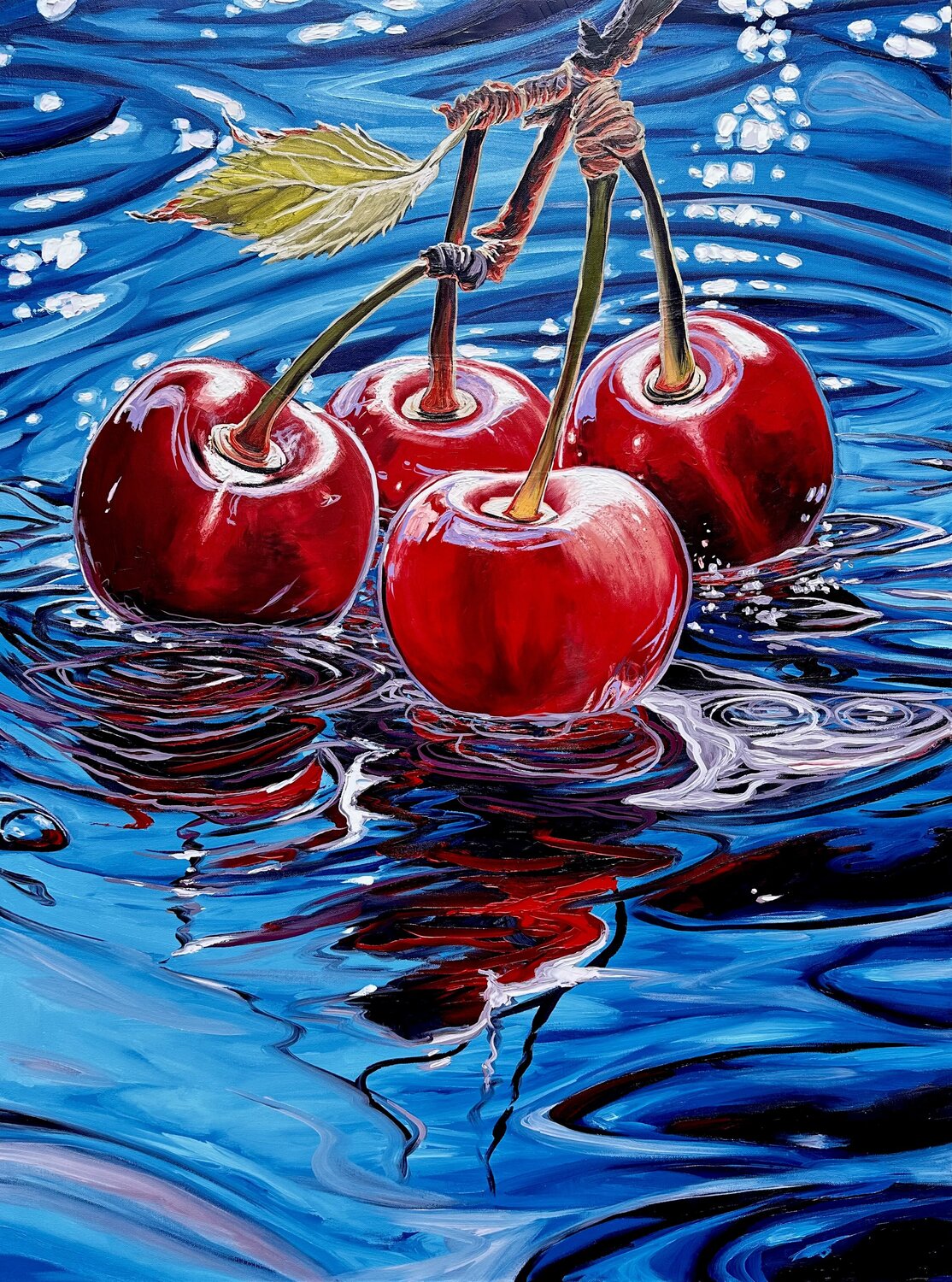Cherry's Time Elena Dmitrenko Original painting for sale