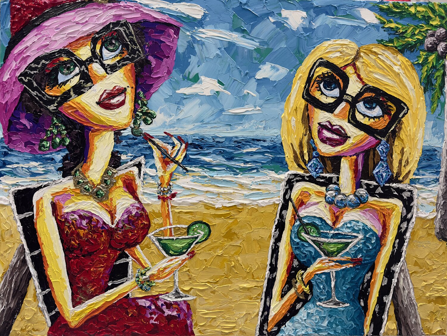 Cocktails & Sunshine Elena Dmitrenko Original painting for sale