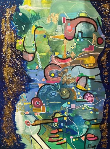 Les étoiles by Elo A, Painting for Sale on Select