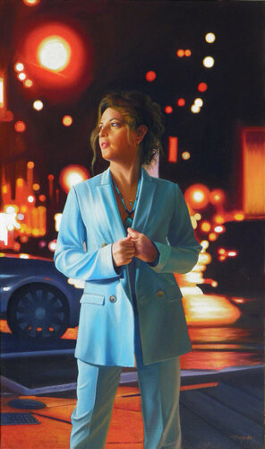 Night in the city by Francesco Capello, Painting for Sale on Select