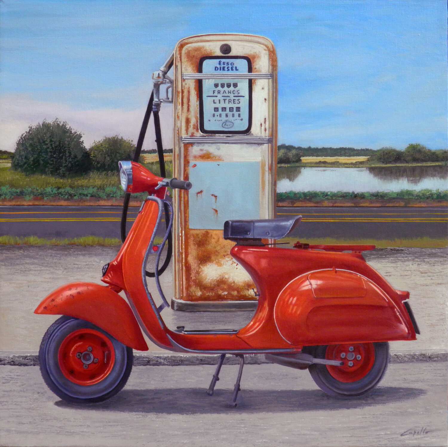Al vecchio stagno Francesco Capello Original painting for sale