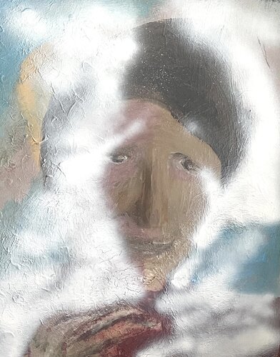 Eine Version von Herbert Brandl ( österreichischer Maler, geboren 1959 in Graz, lebt und arbeitet in Wien.) by Elisabeth Pein, Painting for Sale on Select