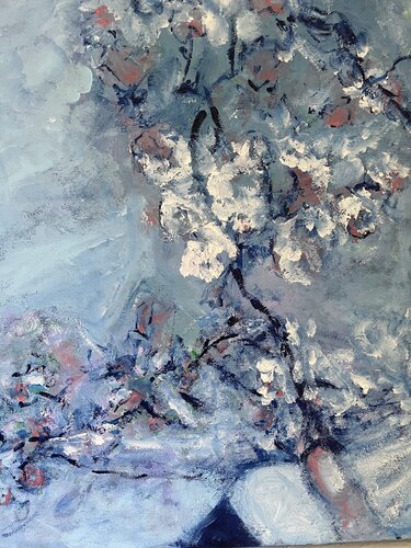 Du hast mir zum Geburtstag einen Kirschblütenzweig geschenkt by Elisabeth Pein, Painting for Sale on Select