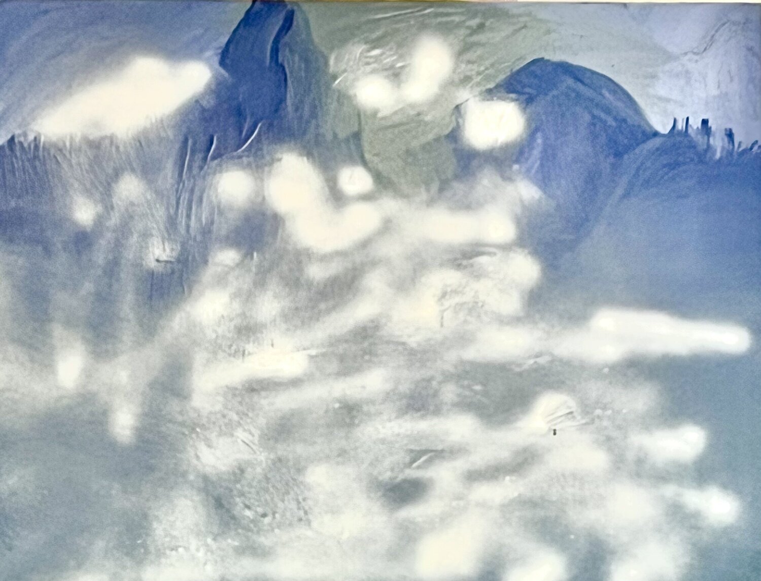 Blau-weisse Abstraktion Elisabeth Pein Original painting for sale