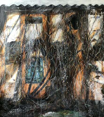 Wild grapes on the house by Valeriya Tarasenko, Painting for Sale on Select