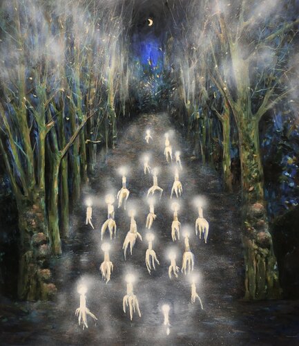 Night at park by Valeriya Tarasenko, Painting for Sale on Select
