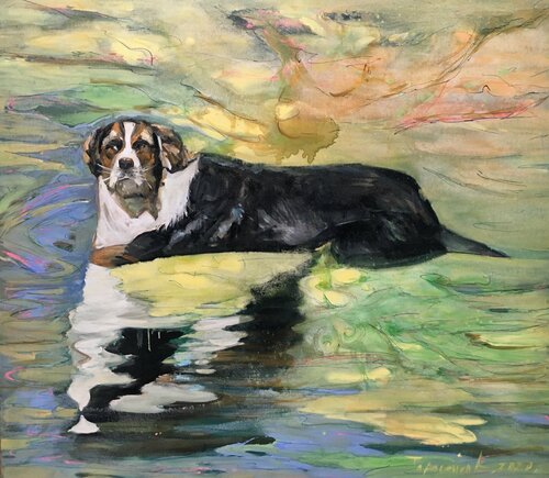 Dream dog by Valeriya Tarasenko, Painting for Sale on Select