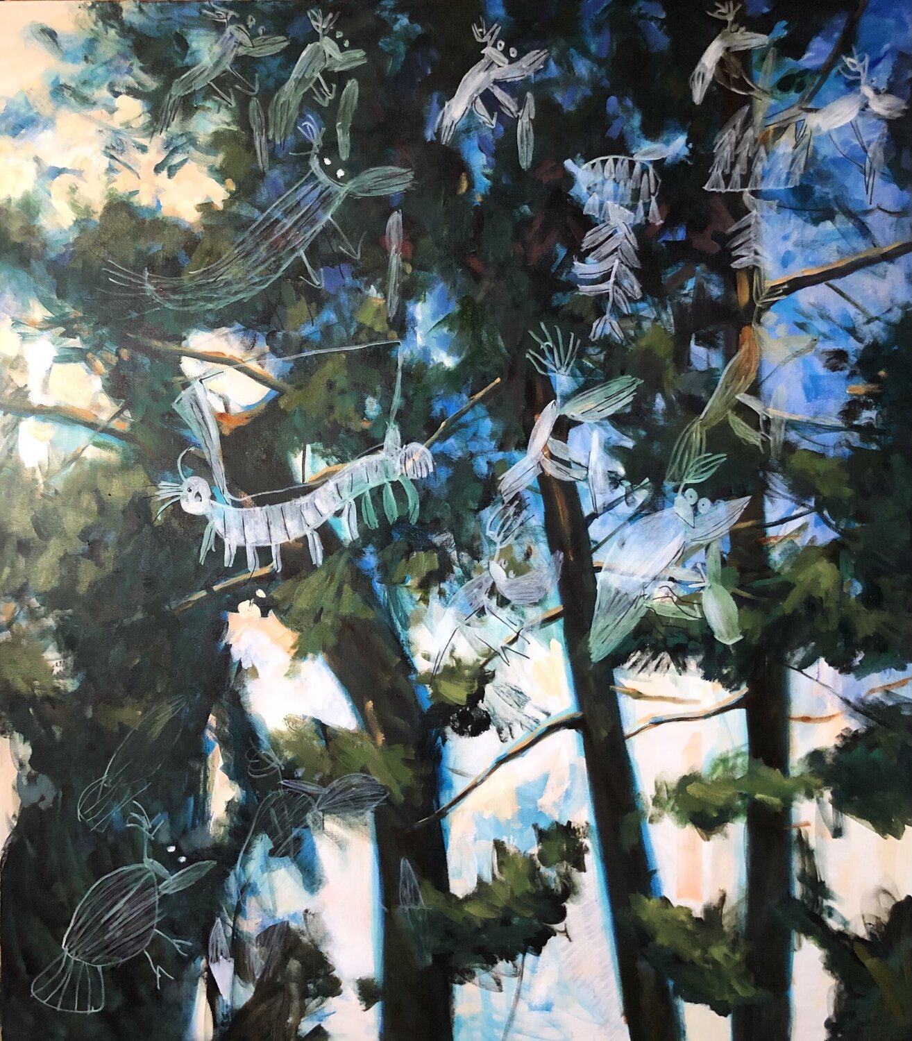 Pine, and those who harm it Valeriya Tarasenko Original painting for sale