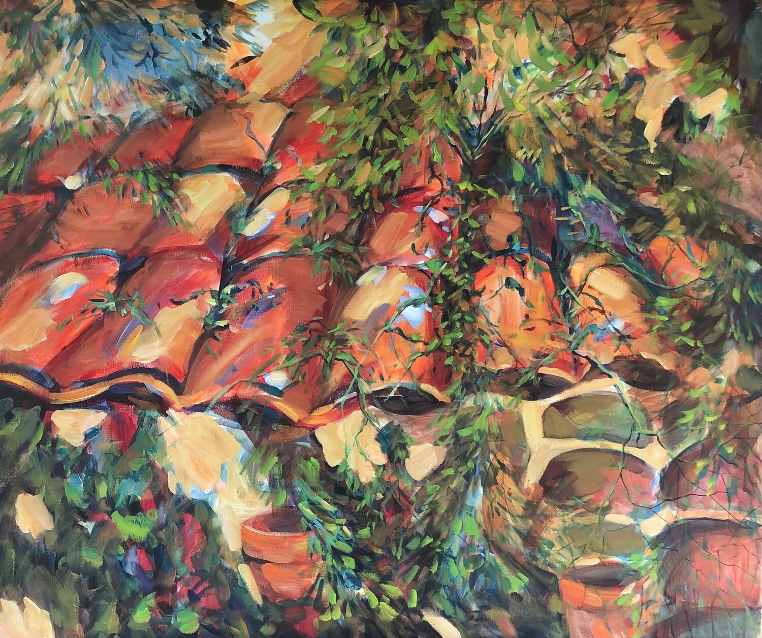 Old Spanish roof Valeriya Tarasenko Original painting for sale