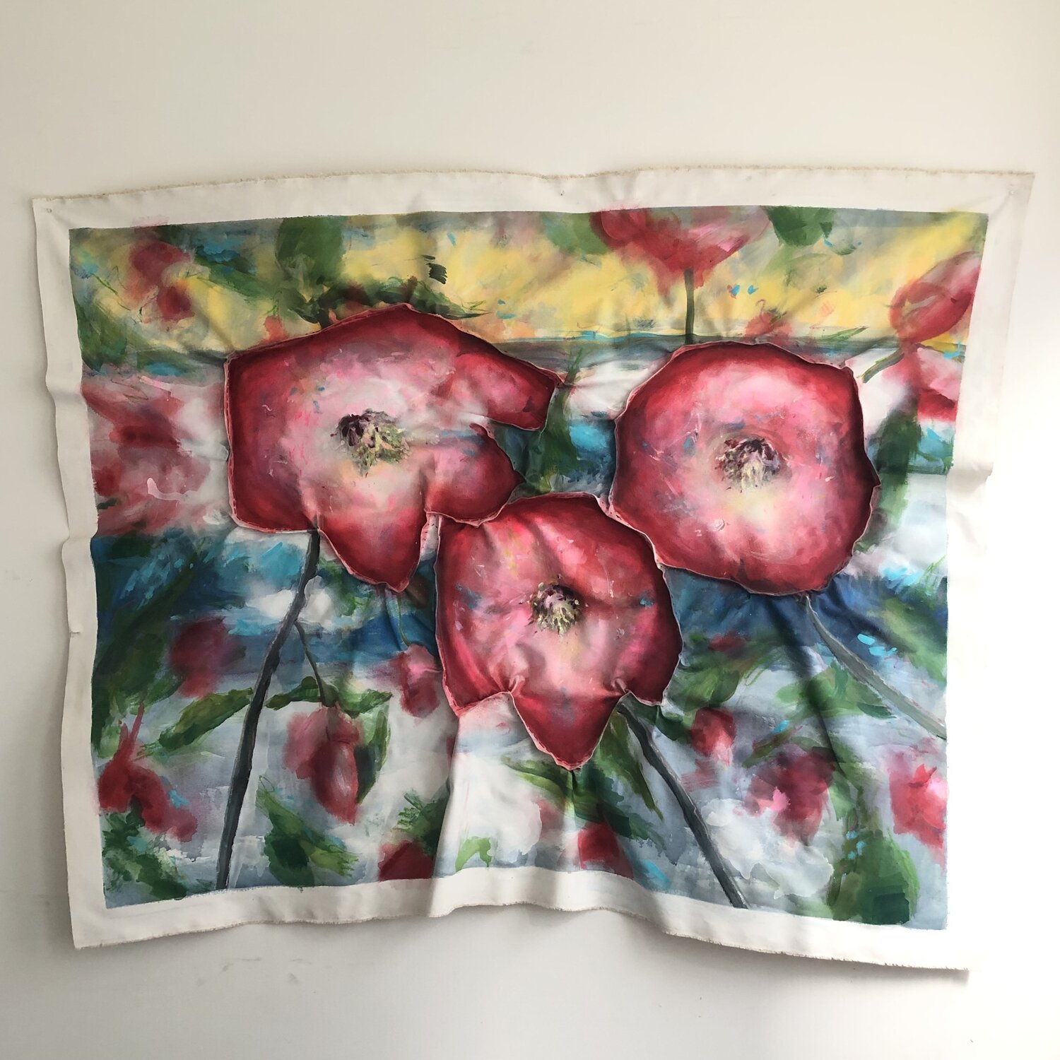 Flowers against the ocean Valeriya Tarasenko Original painting for sale