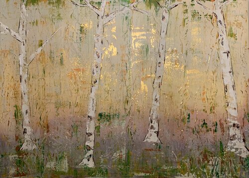 Birch forest by Jens Fölting, Painting for Sale on Select