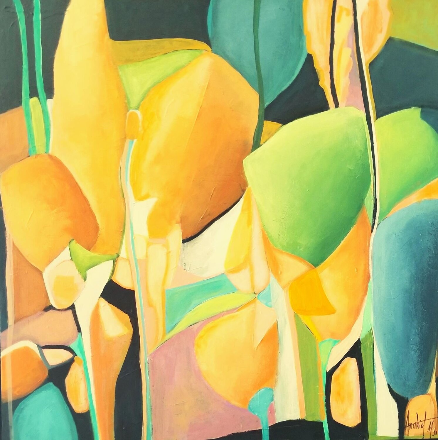 Layers of nature Anahid Minatsaghanian Original painting for sale