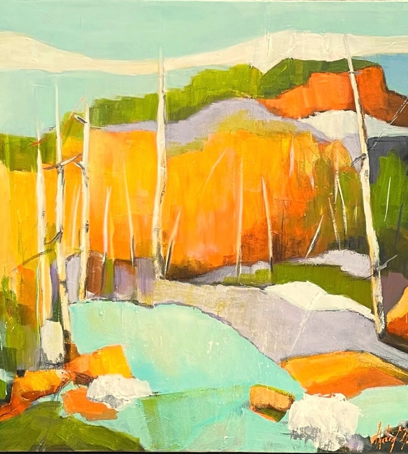 Habitat     "NEW" Anahid Minatsaghanian Original painting for sale