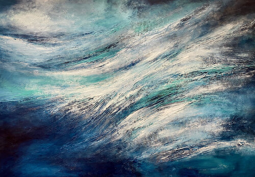 Breaking wave by Alexandra Petropoulou, Painting for Sale on Select