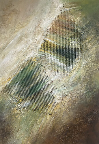 Emerald Stillness by Alexandra Petropoulou, Painting for Sale on Select