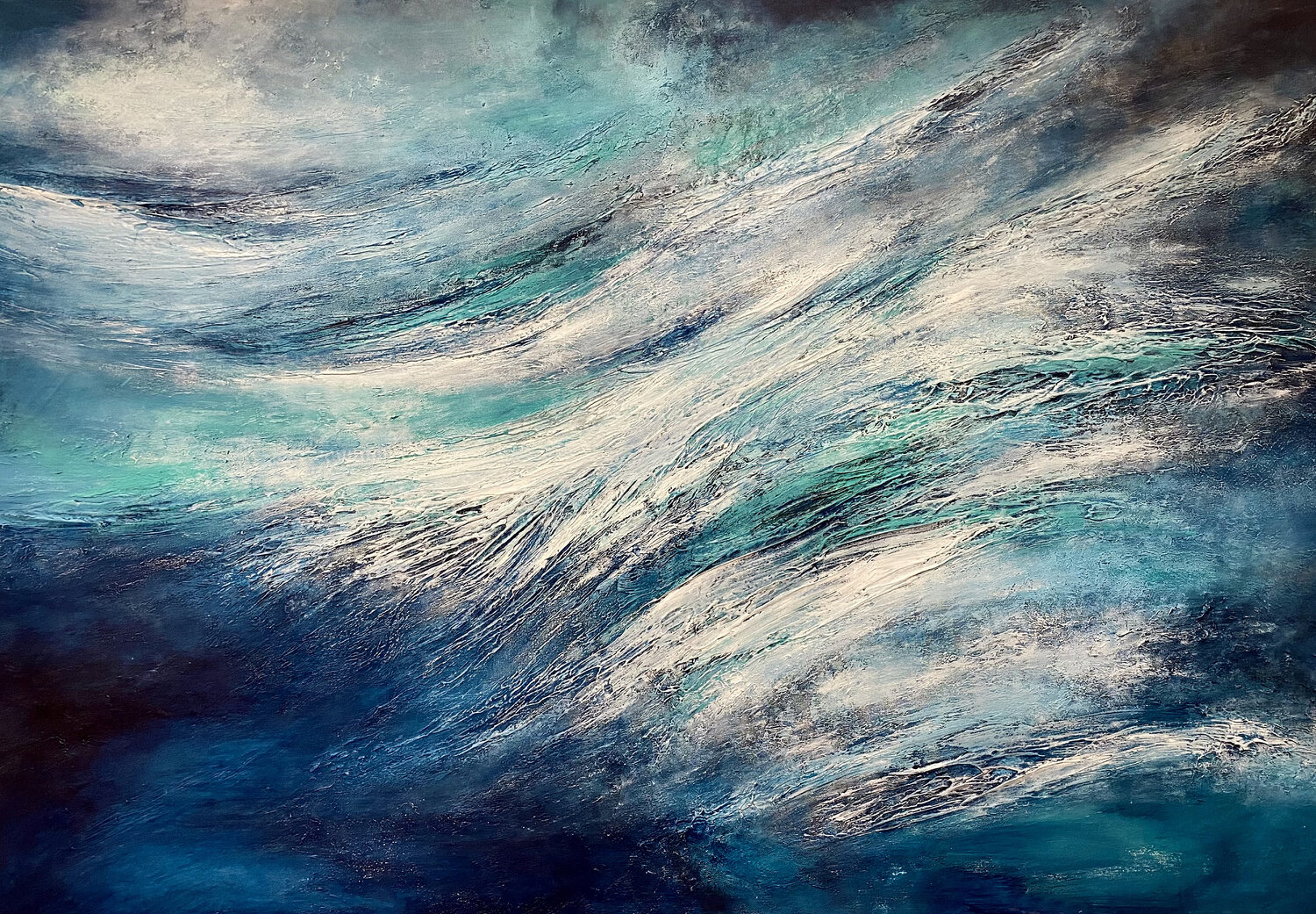 Breaking wave Alexandra Petropoulou Original painting for sale