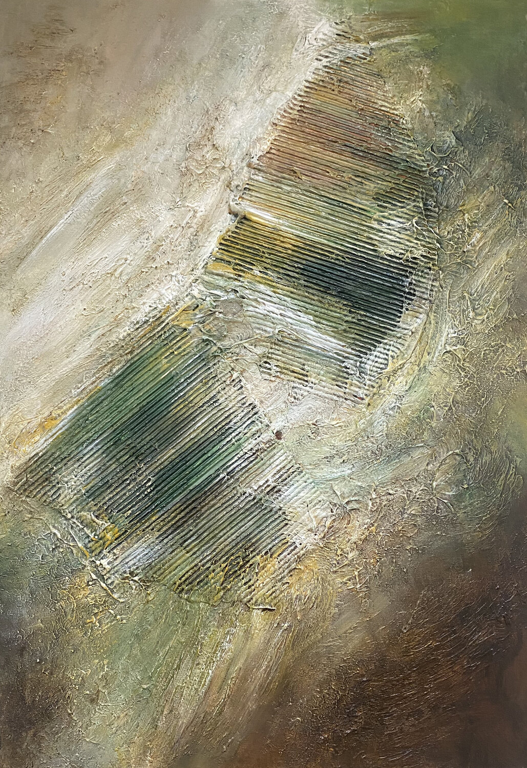 Emerald Stillness Alexandra Petropoulou Original painting for sale