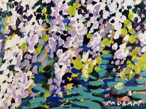 Glycines au-dessus de l’eau by Daniel PAUGAM, Painting for Sale on Select
