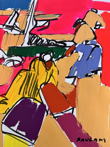 Port moderne by Daniel PAUGAM, Painting for Sale on Select