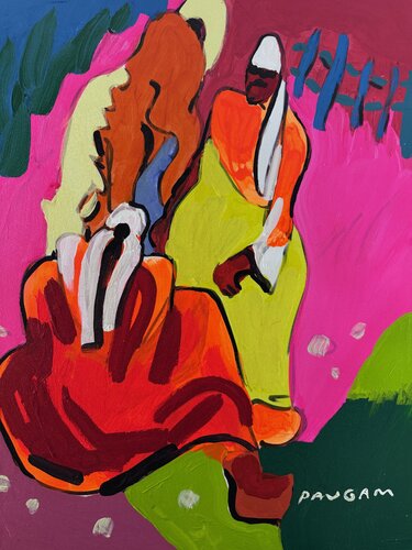 La paysanne jaune by Daniel PAUGAM, Painting for Sale on Select