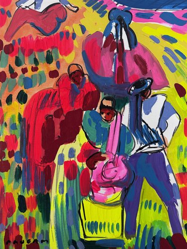 Le panier rose by Daniel PAUGAM, Painting for Sale on Select