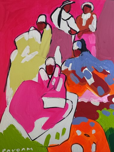 La lionne bleue by Daniel PAUGAM, Painting for Sale on Select