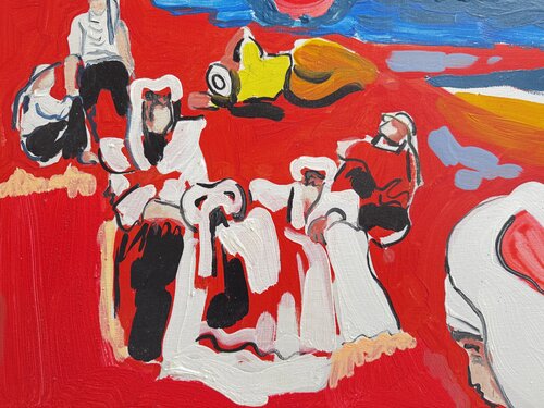 Coucher de soleil rouge by Daniel PAUGAM, Painting for Sale on Select