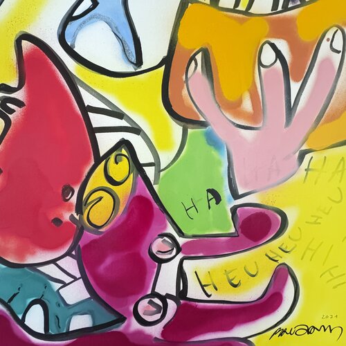Ha ha ha.  Heu heu heu by Daniel PAUGAM, Painting for Sale on Select