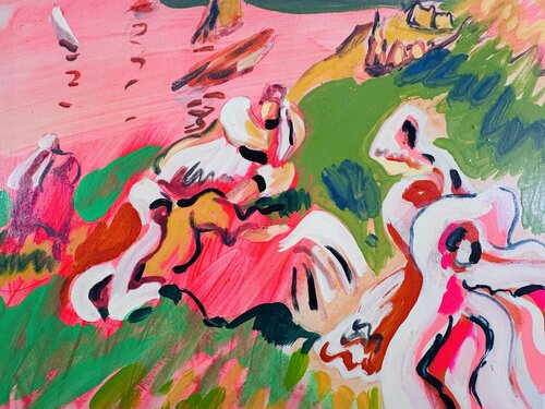 Coucher rose by Daniel PAUGAM, Painting for Sale on Select