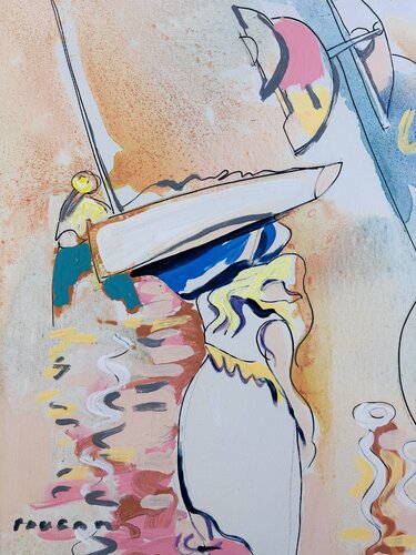 La fille en blanc by Daniel PAUGAM, Painting for Sale on Select